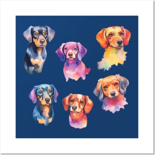 Watercolor Woofs: Vibrant Dog Sticker Pack Posters and Art